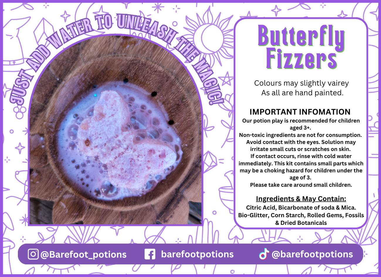 Butterfly Fizzers - Pack of 6
