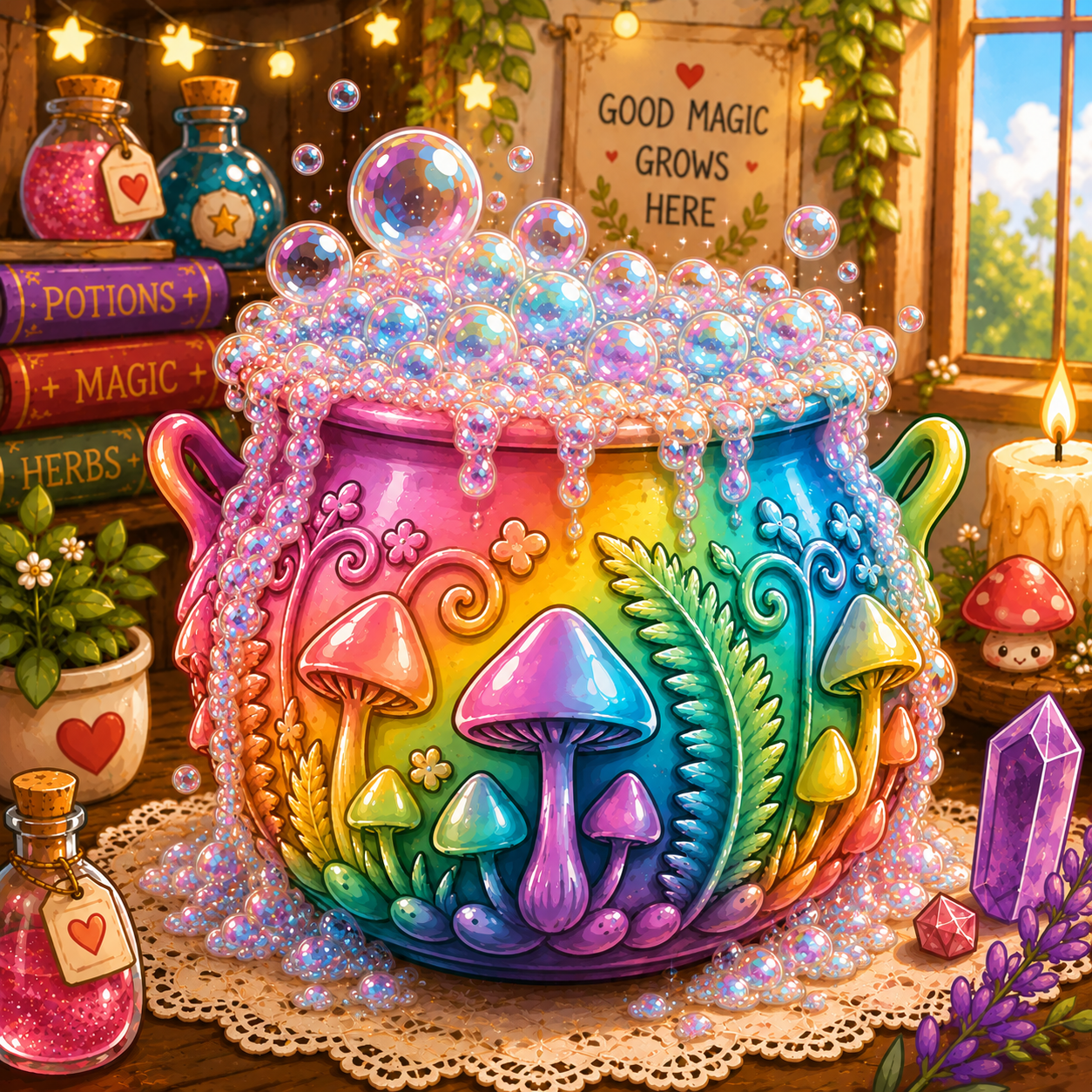Wonderland Cauldron - Rainbow Bright