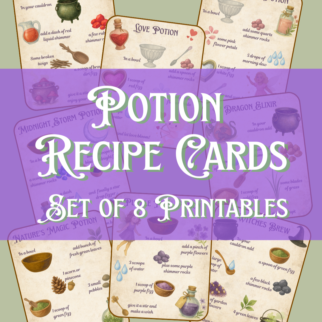Potion Play Recipe Cards (Printable Digital Download)