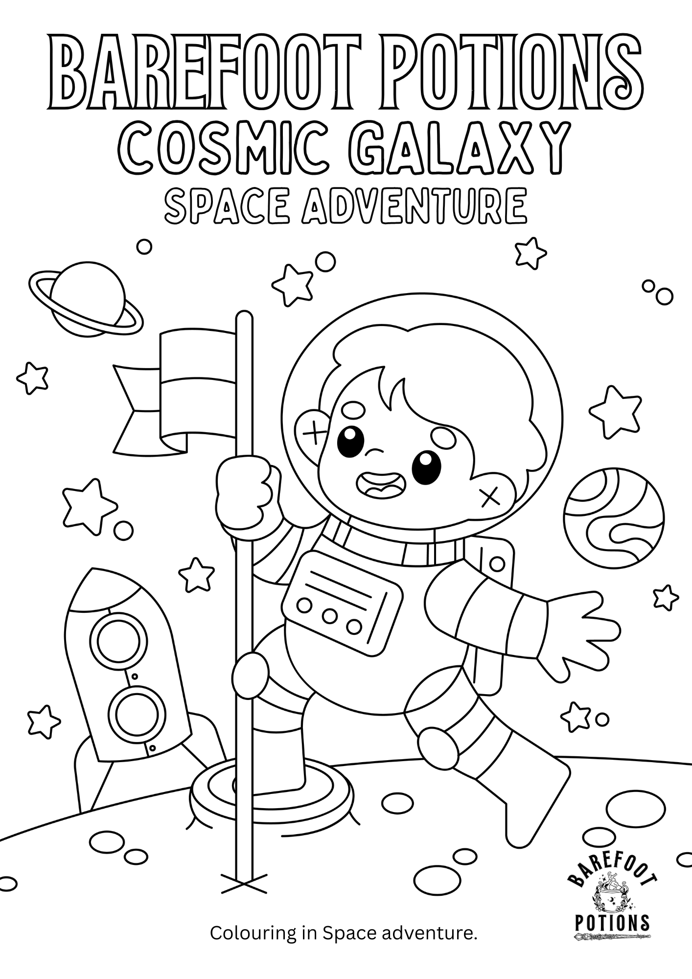 Cosmic Galaxy Colouring in sheet