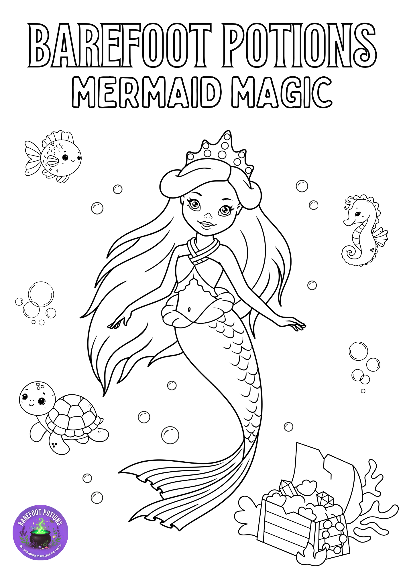 Mermaid Magic Colouring in sheet