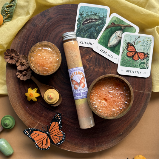 Butterfly fizzy potion for colourful bubbling sensory play