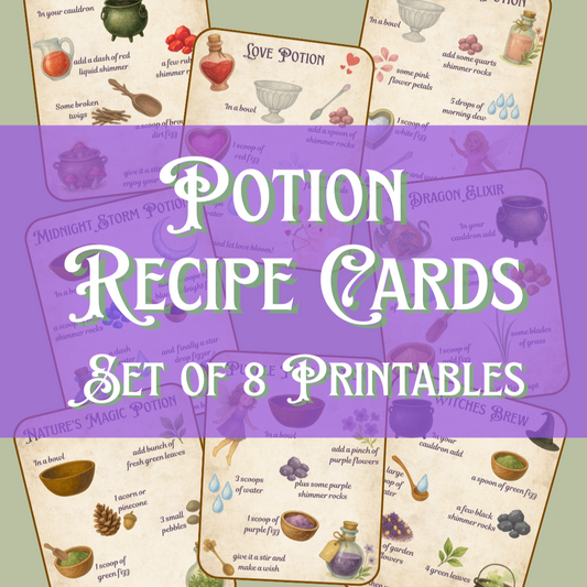 Potion Play Recipe Cards (Printable Digital Download)
